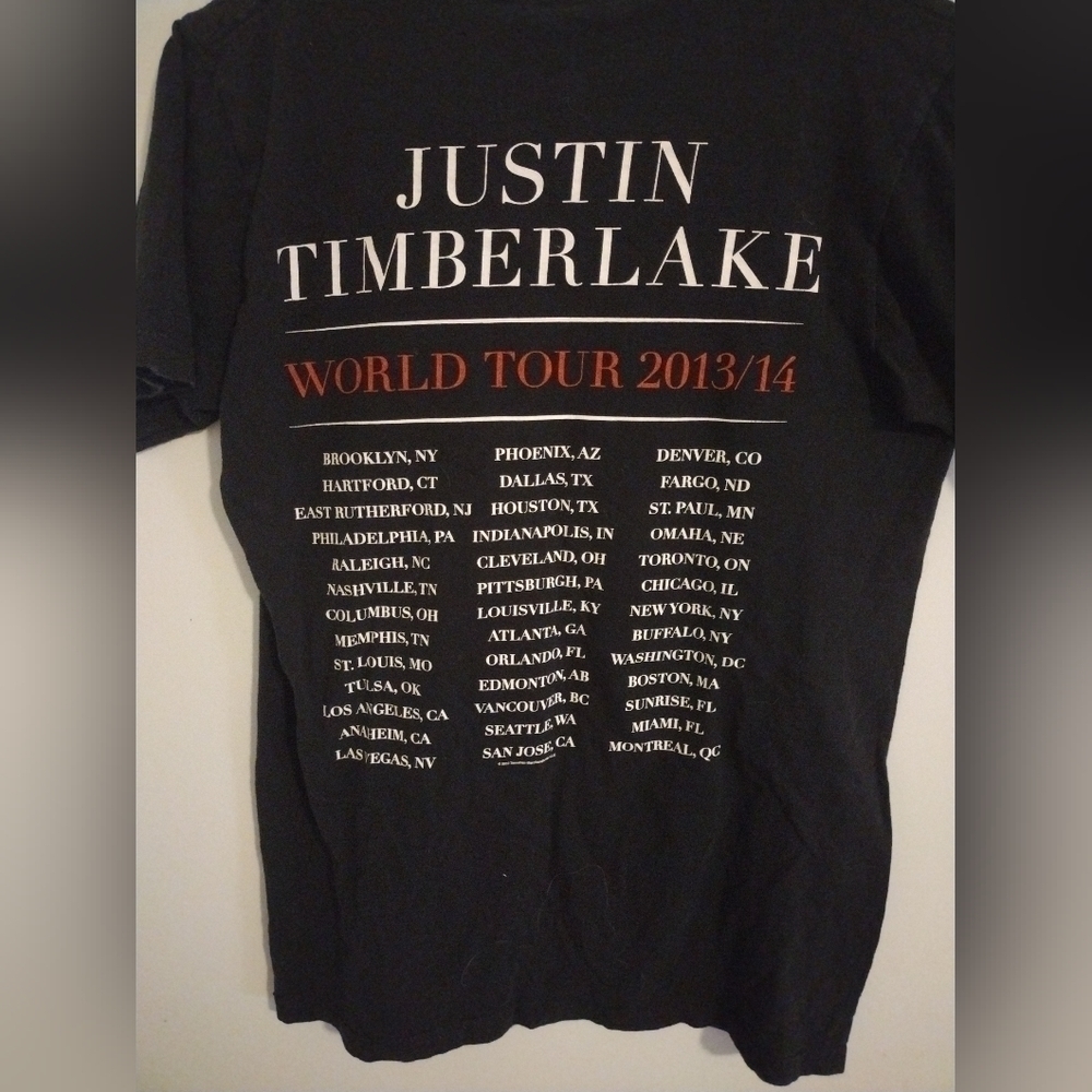 Justin Timberlake World Tour 2013/2014 Size Medium Color Black! - Picture 2 of 8